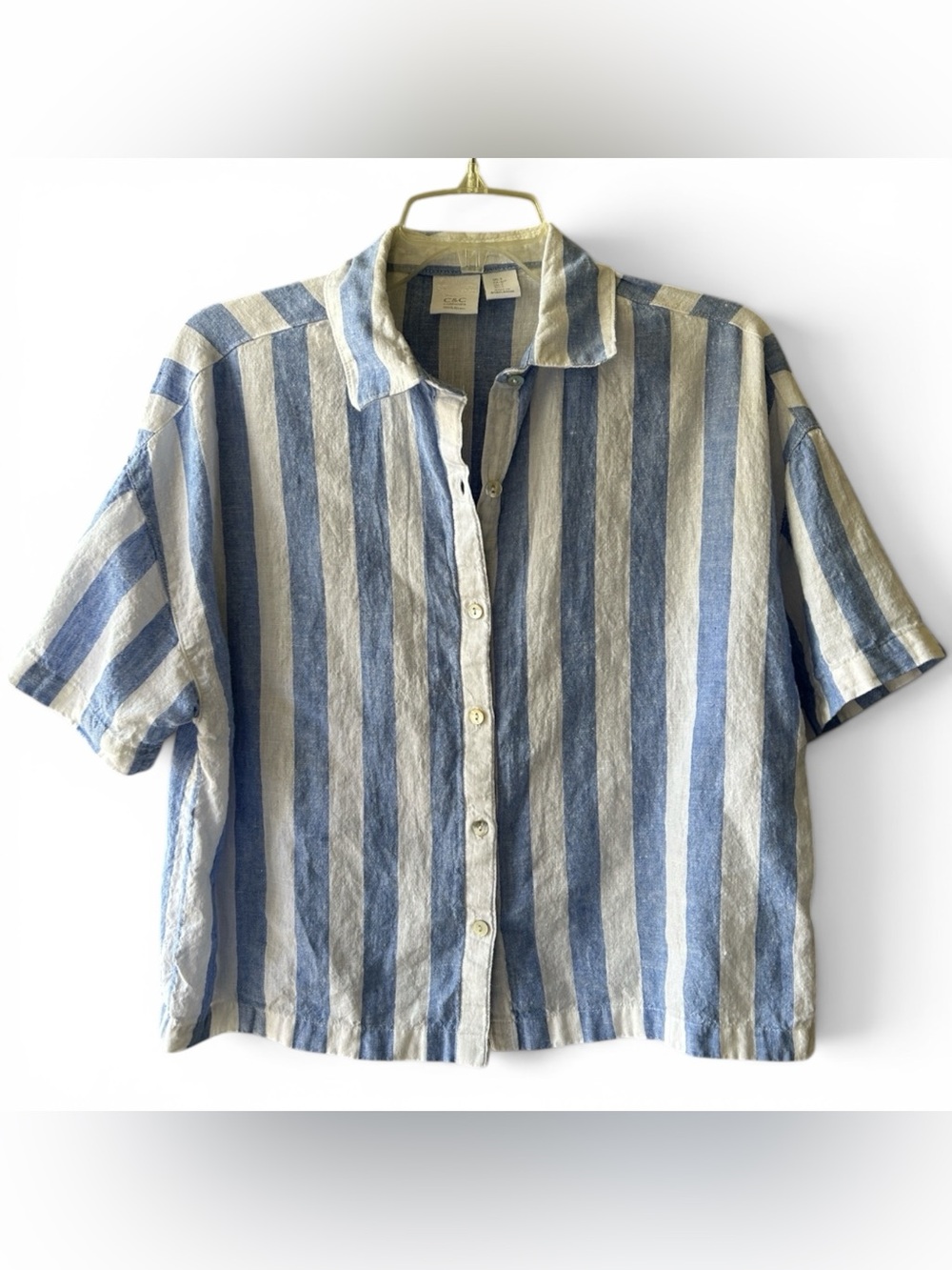 C&C California Striped Linen Top Sz Small